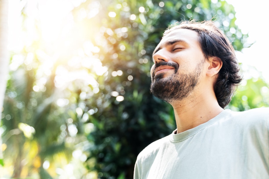 man meditating for addiction treatment